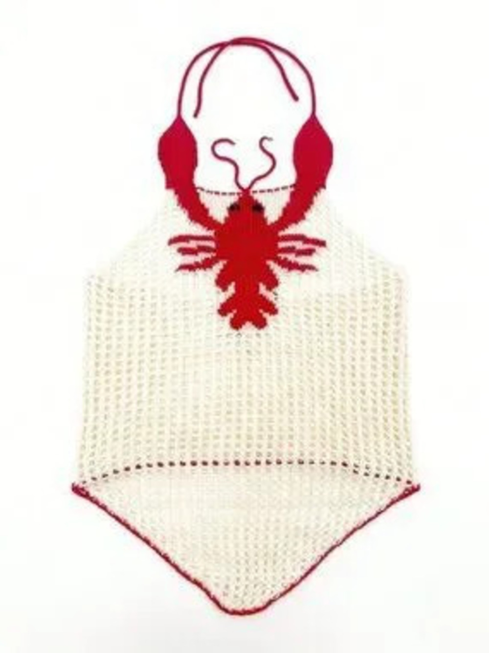 ZARA Apricot Crochet Women's Lobster Pattern Halter Neck Tank Top